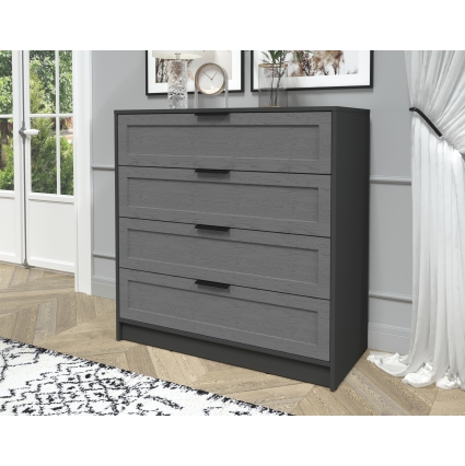 Kомод Тренд КТ-К100 (Антрацит ЛДСП/ Дуб серый ЛМДФ) Ш1000 В1020 Г451